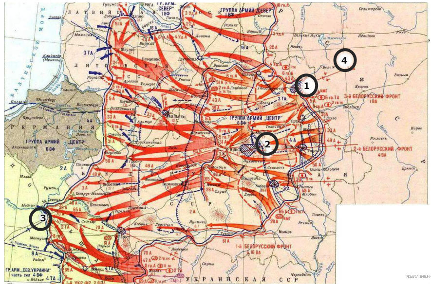 Белорусская операция карта боевых действий